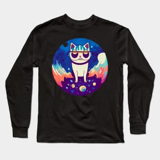 Cat sticker styles Galaxy Long Sleeve T-Shirt